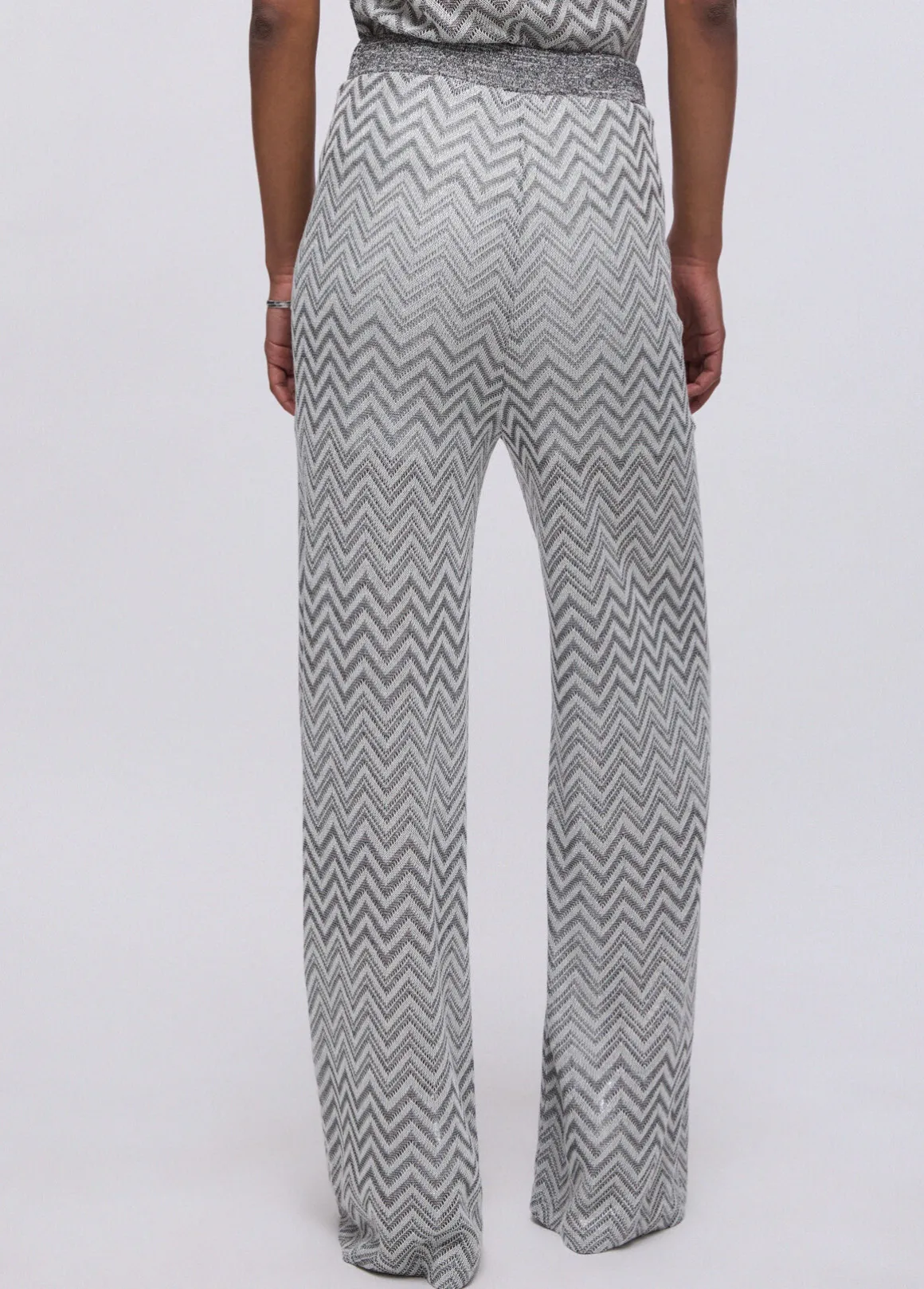 Pantaloni in maglia chevron