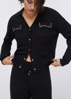 Pantaloni in maglia con perline