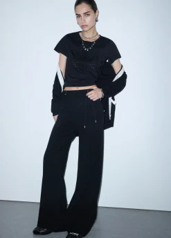 Pantaloni in maglia con stringhe