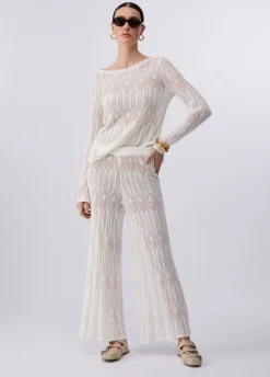 Pantaloni in maglia traforata