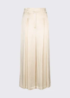 Pantaloni in raso con spacchetti