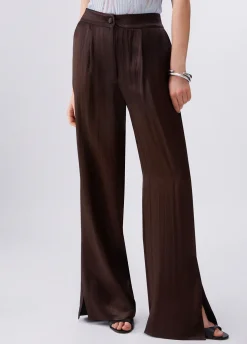 Pantaloni in raso con spacchetti