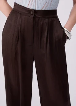 Pantaloni in raso con spacchetti