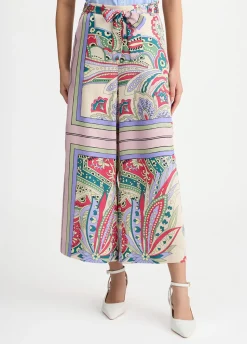 Pantaloni in raso stampato