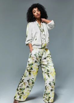 Pantaloni in raso stampato