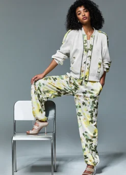 Pantaloni in raso stampato