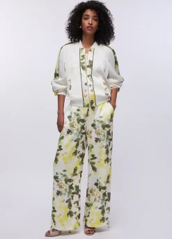 Pantaloni in raso stampato