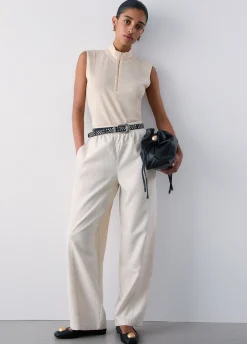 Pantaloni in tessuto iridescente