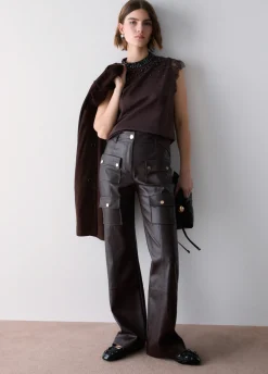 Pantaloni in tessuto spalmato