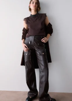 Pantaloni in tessuto spalmato