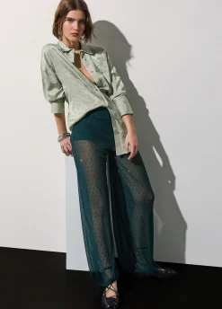 Pantaloni in tulle con ricami gioiello