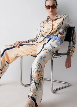 Pantaloni in twill stampato