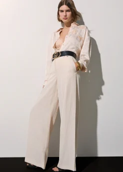 Pantaloni in viscosa fiammata