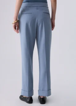 Pantaloni mélange con risvolto