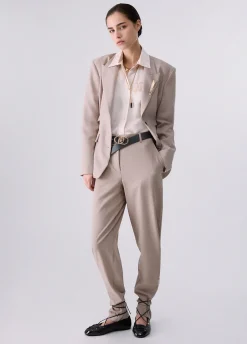 Pantaloni mélange con zip