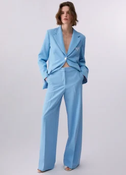 Pantaloni palazzo con doppio cintone