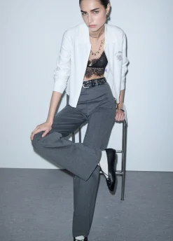 Pantaloni regular fit in punto milano