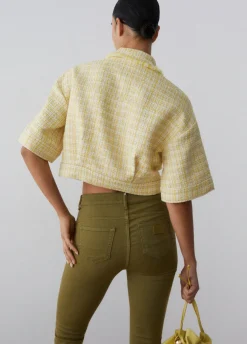 Pantaloni skinny a vita alta