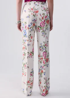 Pantaloni straight a fiori