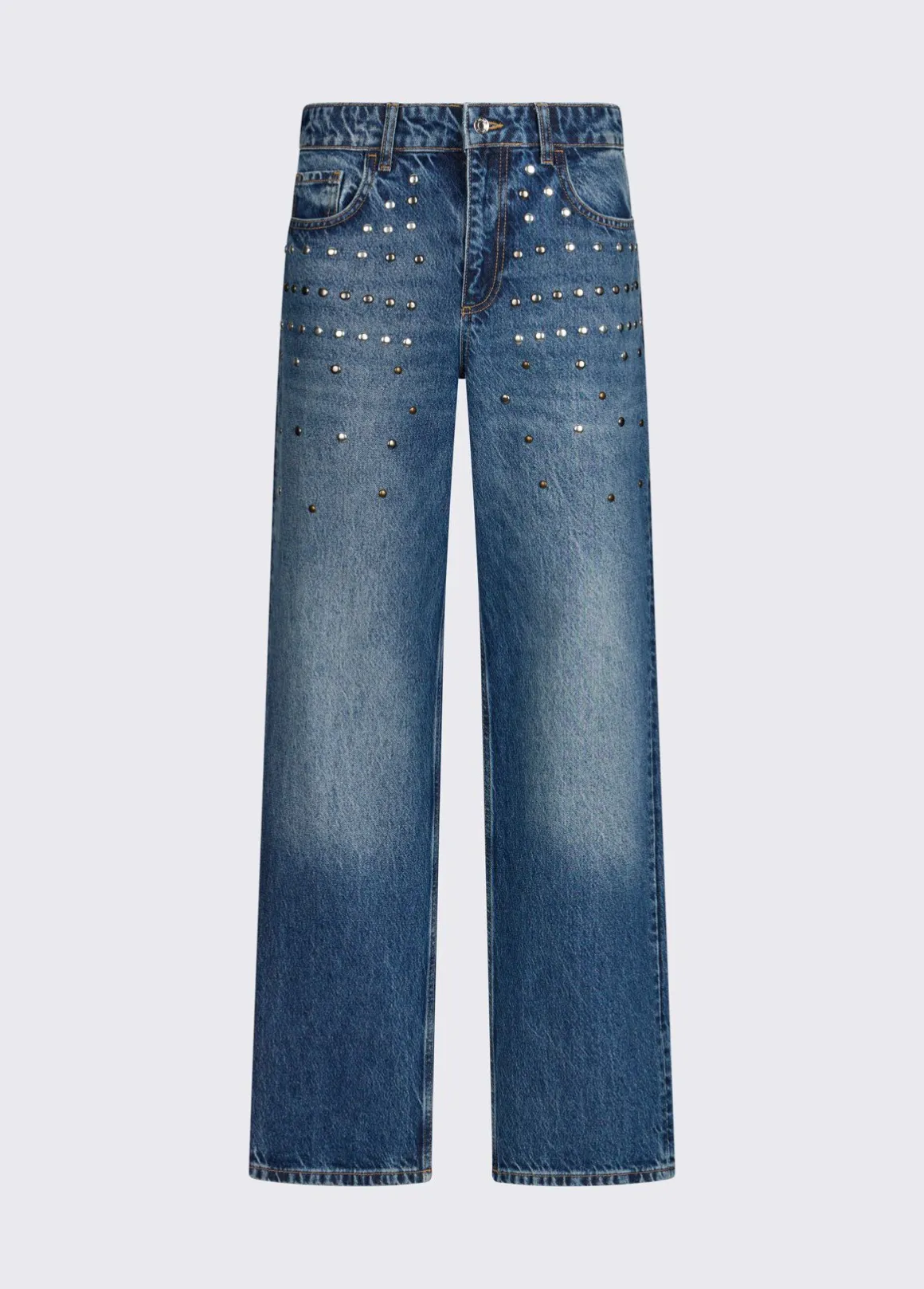 Pantaloni straight con borchie