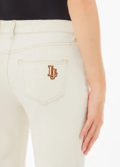 Pantaloni straight con patch logo