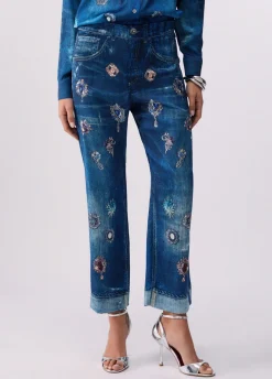 Pantaloni straight con stampa digitale