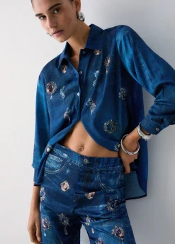 Pantaloni straight con stampa digitale