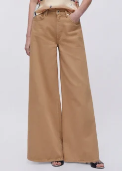 Pantaloni super flare a vita alta
