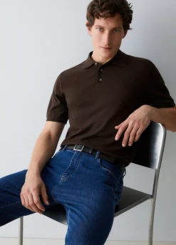 Polo in maglia misto seta