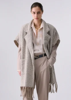 Poncho lungo jacquard