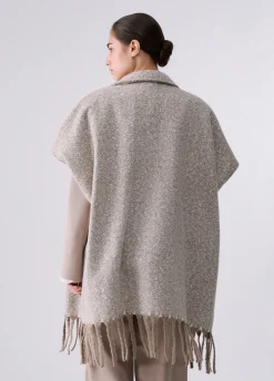 Poncho lungo jacquard