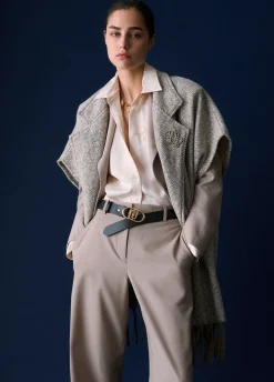 Poncho lungo jacquard