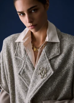 Poncho lungo jacquard