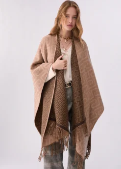 Poncho monogram jacquard