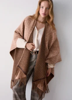 Poncho monogram jacquard