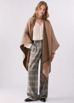 Poncho monogram jacquard