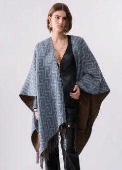 Poncho monogram jacquard