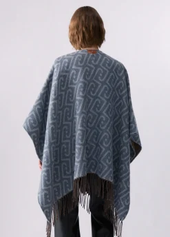 Poncho monogram jacquard