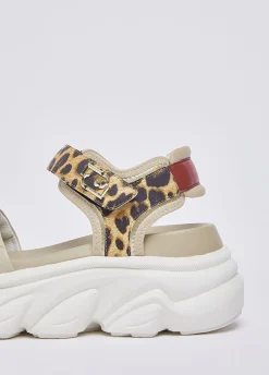 Sandali chuncky con dettaglio animalier