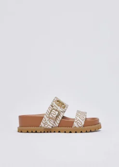 Sandali con monogram all over