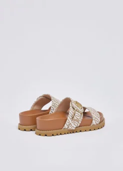 Sandali con monogram all over