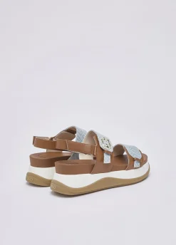 Sandali in denim jacquard