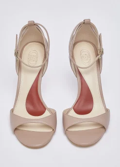 Sandali in nappa con tacco