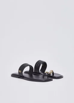 Sandali in pelle intrecciata