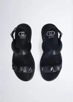 Sandali platform con pietre gioiello
