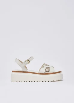 Sandali platform in pelle