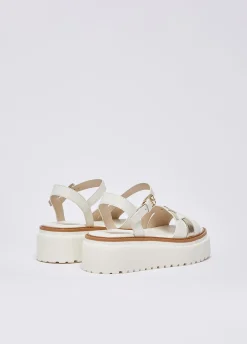 Sandali platform in pelle