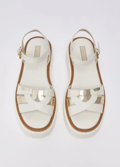 Sandali platform in pelle