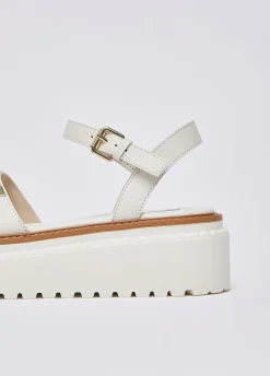 Sandali platform in pelle