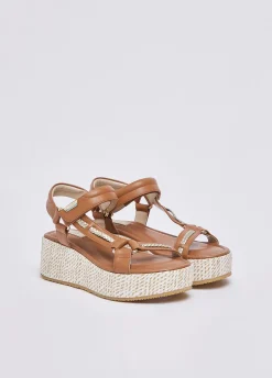 Sandali platform in pelle